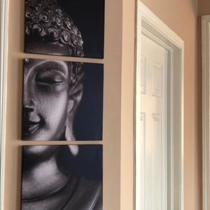 3 Piece Canvas Buddha Zen Wall Art - Brand New